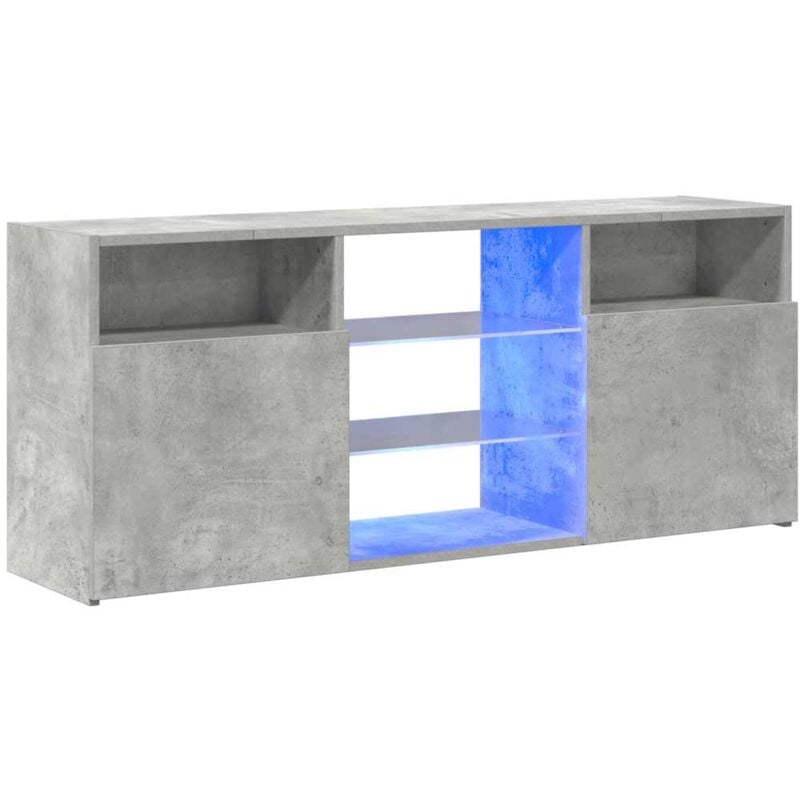 

Mueble para TV con luces LED gris hormigón 120x30x50 cm - Gris - Vidaxl