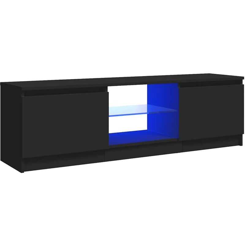

Mueble para TV con luces LED negro 120x30x35,5 cm - Negro - Vidaxl