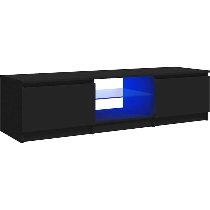

Vidaxl - Mueble para TV con luces LED negro 140x40x35,5 cm - Negro