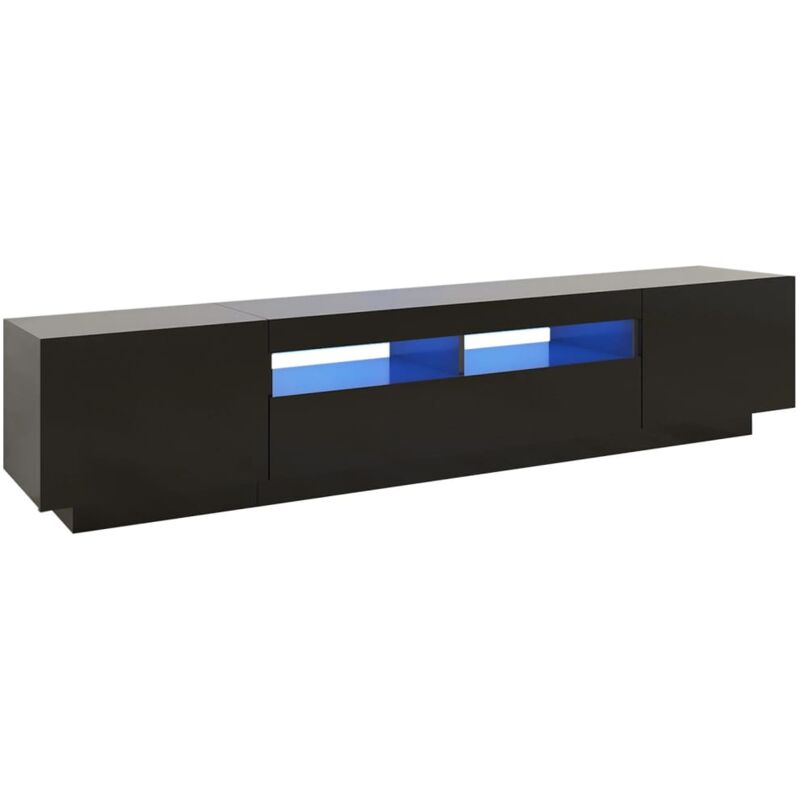 

Mueble para TV con luces LED negro 200x35x40 cm - Negro - Vidaxl