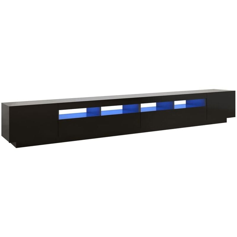 

Mueble para TV con luces LED negro 300x35x40 cm - Negro - Vidaxl