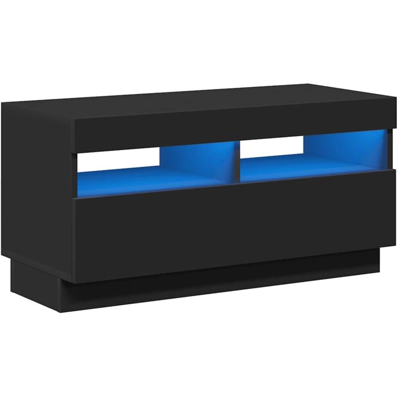 

Vidaxl - Mueble para TV con luces LED negro 80x35x40 cm - Negro