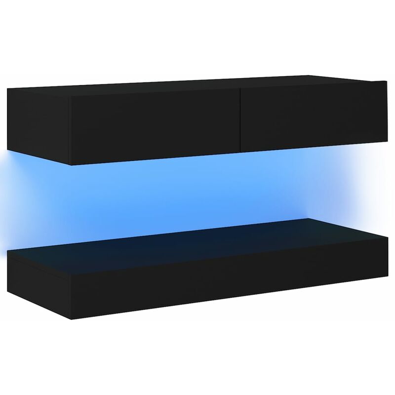 

vidaXL Mueble para TV con luces LED negro 90x35 cm - Negro