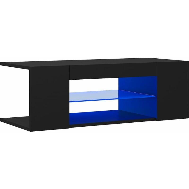 

vidaXL Mueble para TV con luces LED negro 90x39x30 cm - Negro