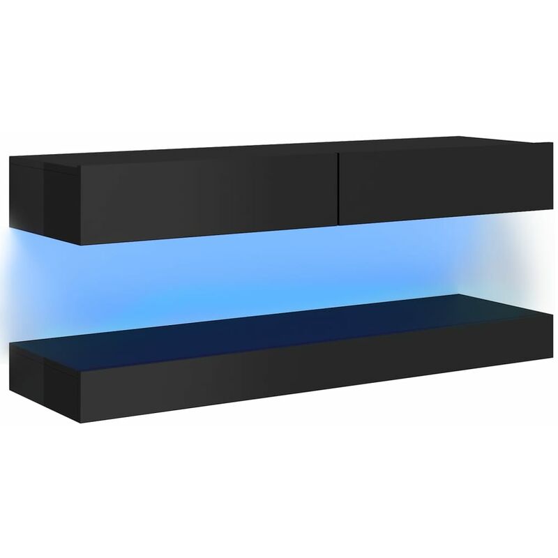 

Vidaxl - Mueble para TV con luces LED negro brillante 120x35 cm - Negro