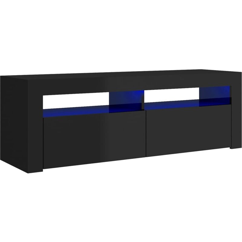 

Mueble para TV con luces LED negro brillante 120x35x40 cm - Negro - Vidaxl