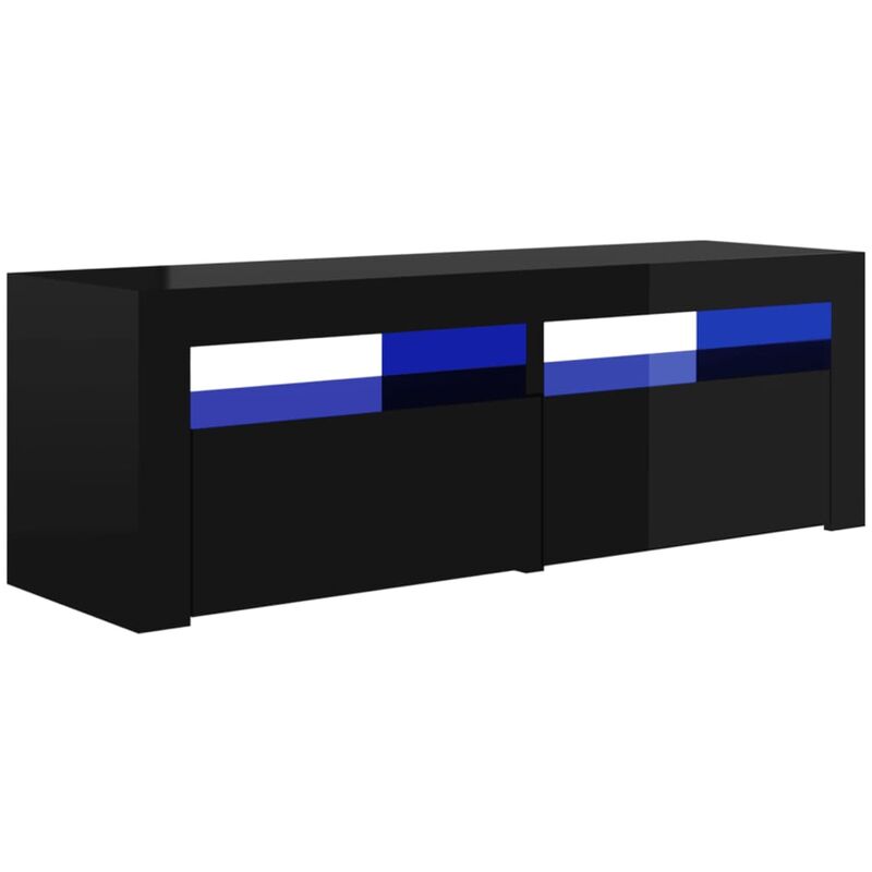 

Mueble para TV con luces LED negro brillante 120x35x40 cm - Negro - Vidaxl