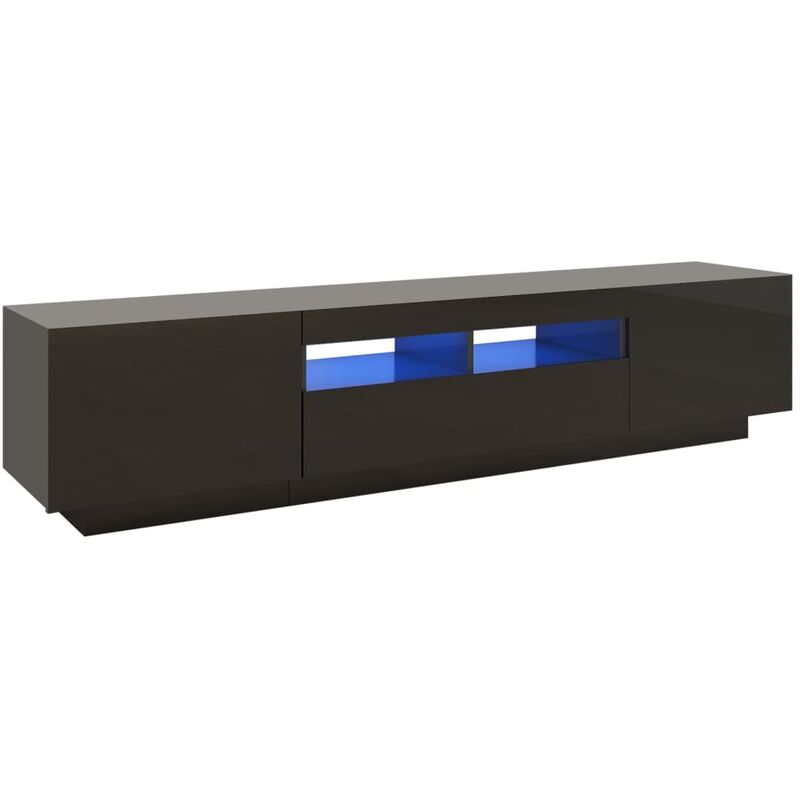 

Mueble para TV con luces LED negro brillante 180x35x40 cm - Negro - Vidaxl