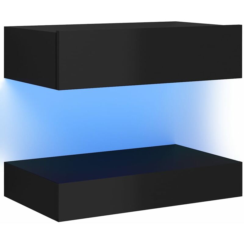 

Mueble para TV con luces LED negro brillante 60x35 cm - Negro - Vidaxl