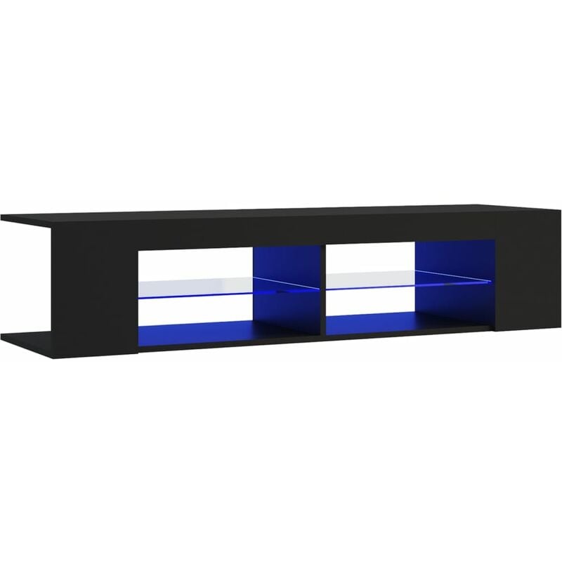 

vidaXL Mueble para TV con luces LED negro claro 135x39x30 cm - Negro