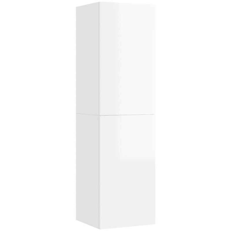 

vidaXL Mueble para TV de aglomerado blanco brillante 30,5x30x110 cm - Blanco