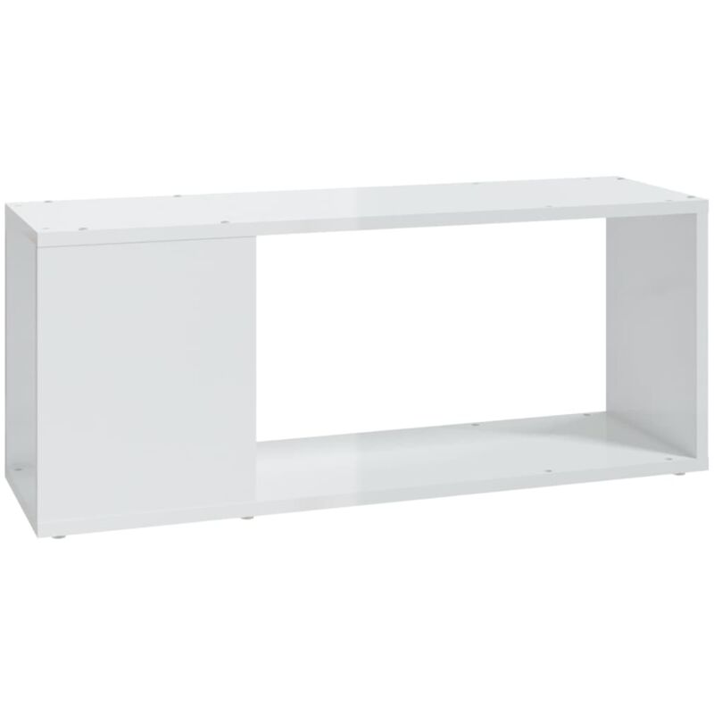 

Mueble para TV de aglomerado blanco brillante 80x24x32 cm - Blanco - Vidaxl