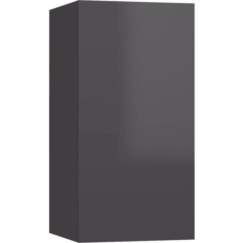 

vidaXL Mueble para TV de aglomerado gris brillante 30,5x30x60 cm - Gris