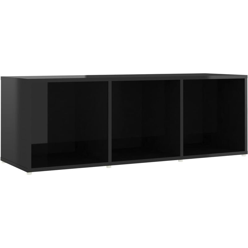 

Mueble para TV de aglomerado negro brillante 107x35x37 cm - Negro - Vidaxl