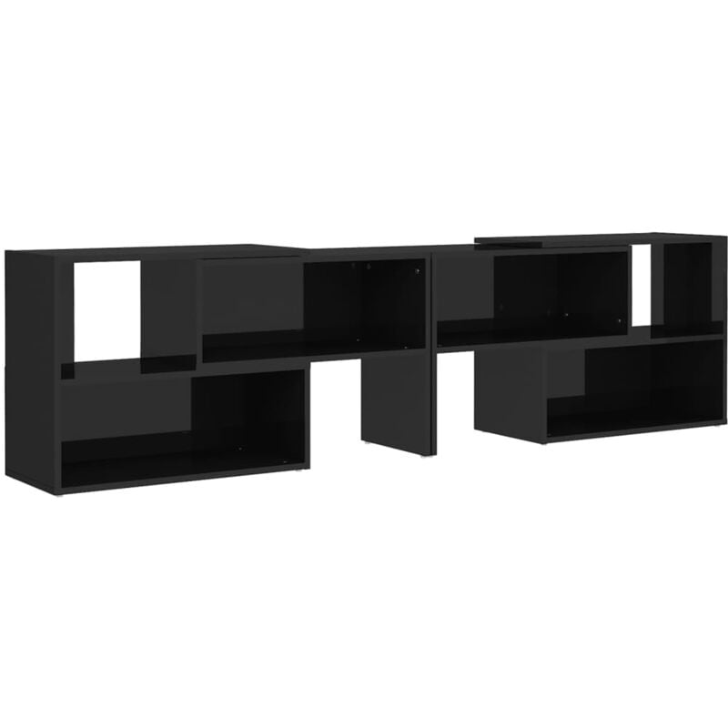 

Mueble para TV de aglomerado negro brillante 149x30x52 cm - Negro - Vidaxl