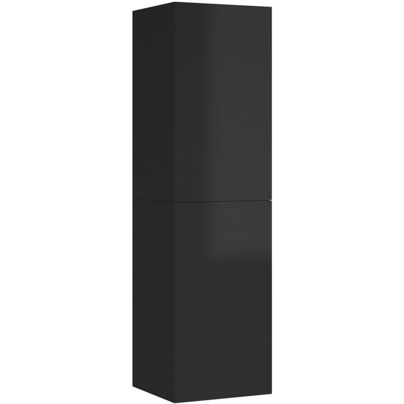 

Mueble para TV de aglomerado negro brillante 30,5x30x110 cm - Negro - Vidaxl