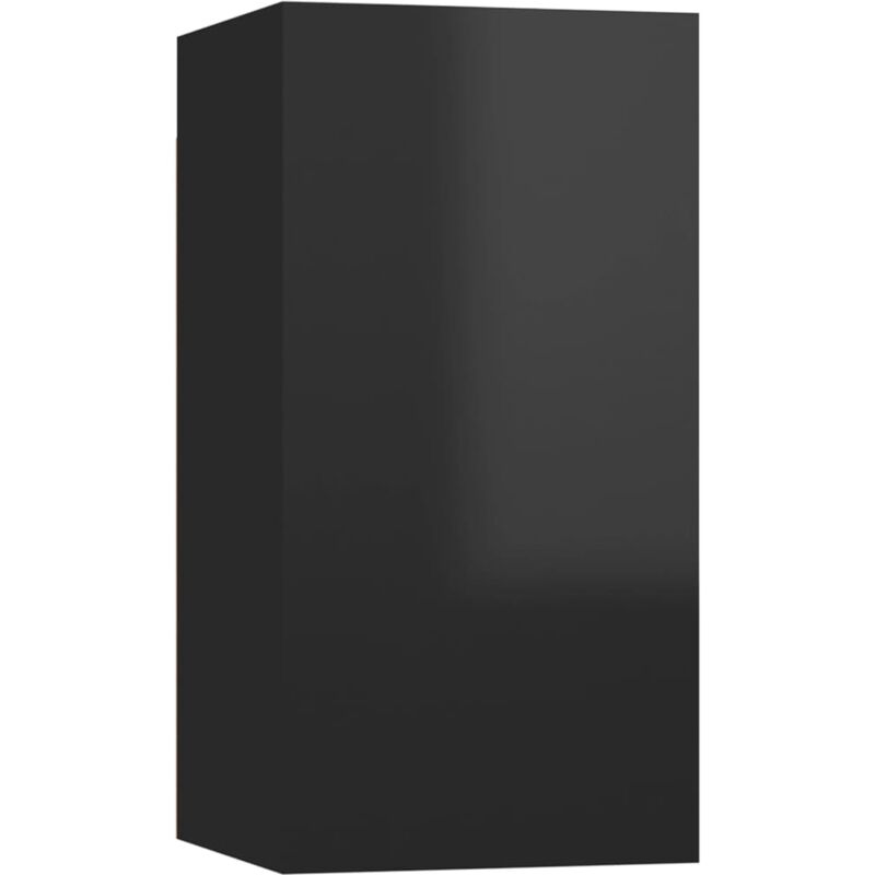 

vidaXL Mueble para TV de aglomerado negro brillante 30,5x30x60 cm - Negro