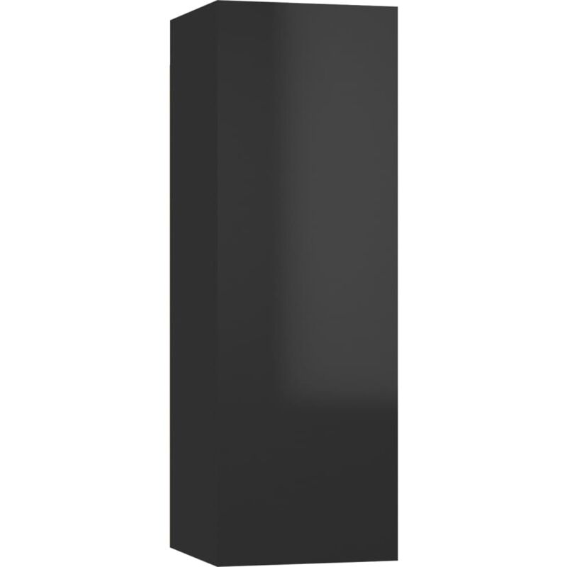 

Mueble para TV de aglomerado negro brillante 30,5x30x90 cm - Negro - Vidaxl