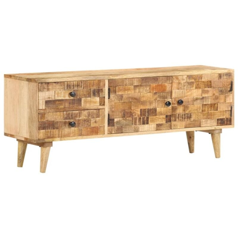 

Mueble para TV de madera maciza de mango 120x30x45 cm - Marrón - Vidaxl