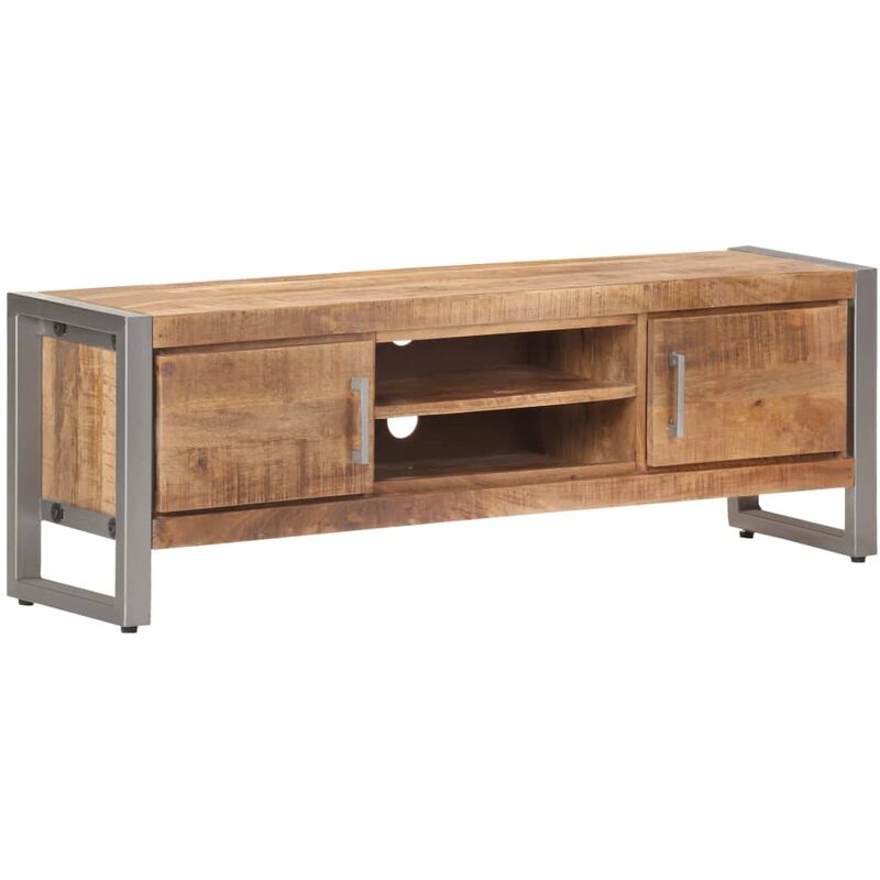 

Mueble para TV de madera maciza de mango rugosa 120x30x40 cm - Rojo - Vidaxl