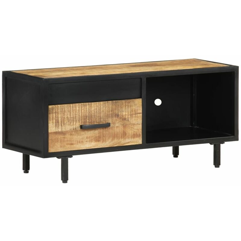 

Mueble para TV de madera maciza de mango rugosa 90x30x40 cm - Marrón - Vidaxl