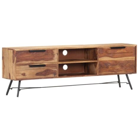 vidaXL Mueble para TV de madera maciza de sheesham 140x28x47 cm - Marrone