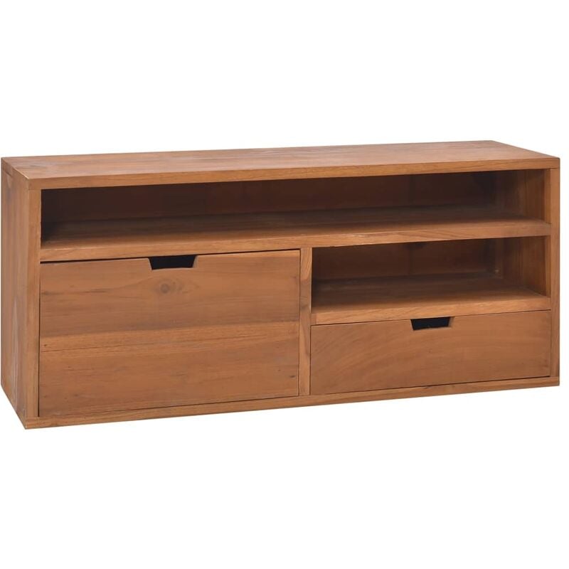 

Mueble para TV de madera maciza de teca 90x30x40 cm - Negro - Vidaxl