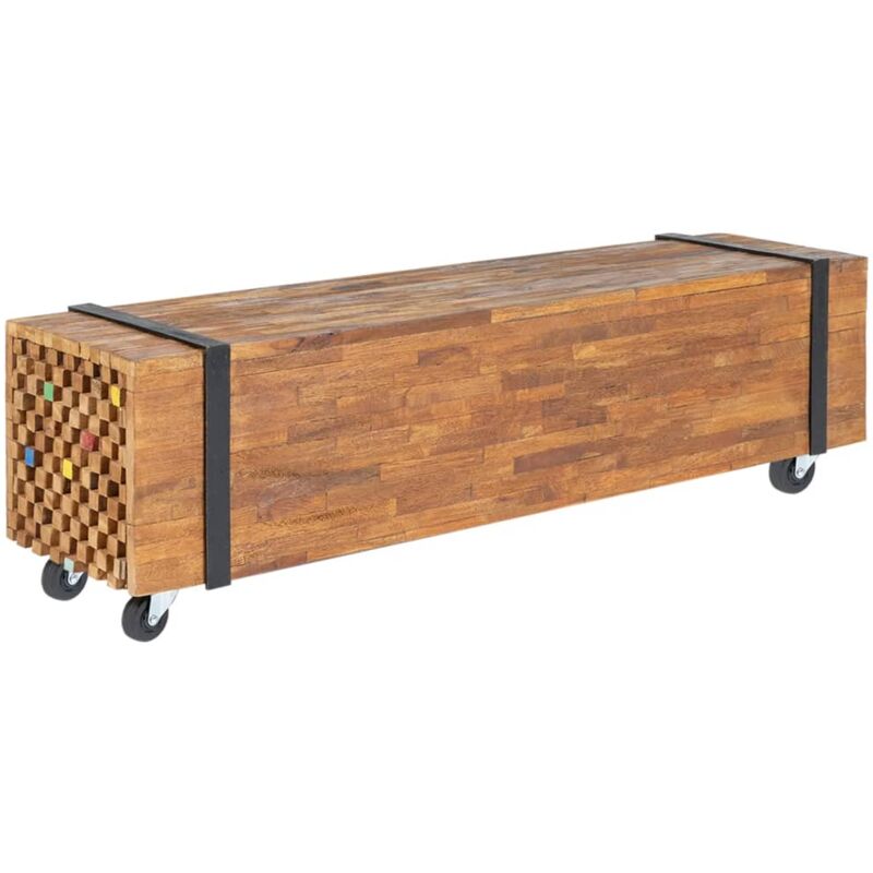 

Mueble para TV madera teca macizo 110x30x32,5 cm - Negro - Vidaxl