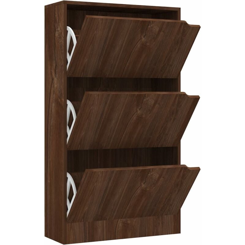 

Mueble zapatero 3 puertas aglomerado roble marrón 59x24x105 cm - Marrón - Vidaxl