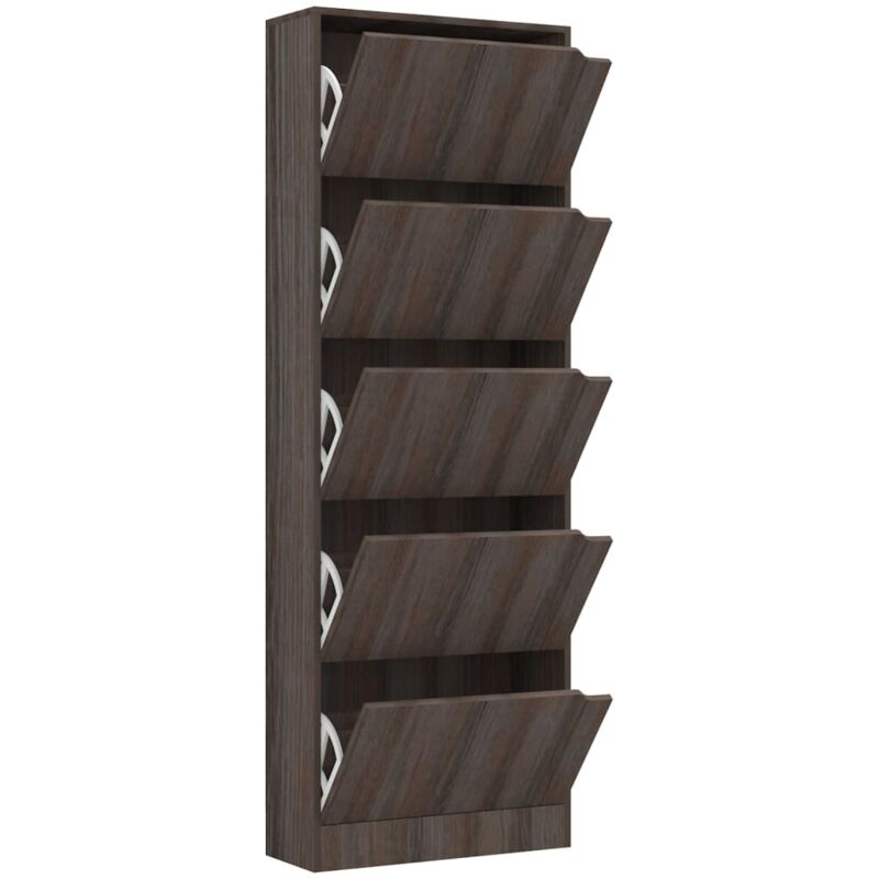 

Vidaxl - Mueble zapatero 5 puertas aglomerado roble gris 59x24x167 cm - Gris