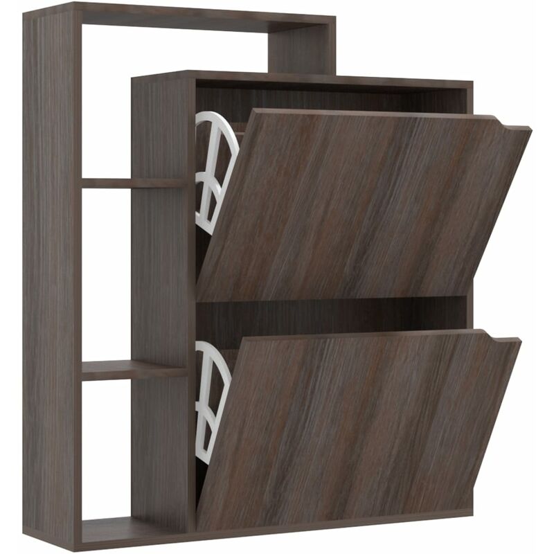 

vidaXL Mueble zapatero aglomerado color roble gris 79,5x24x90,5 cm - Gris