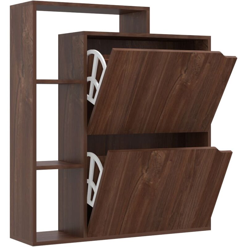 

vidaXL Mueble zapatero aglomerado color roble marrón 79,5x24x90,5 cm - Marrón