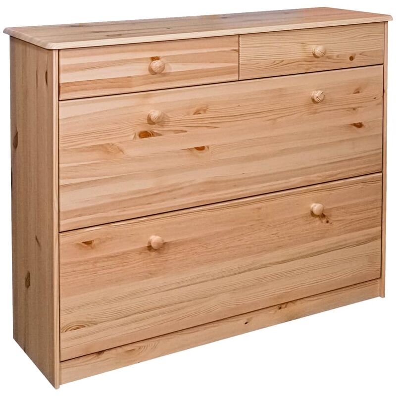 

Mueble zapatero con 2 solapas madera pino maciza 113x35x89 cm - Marrón - Vidaxl
