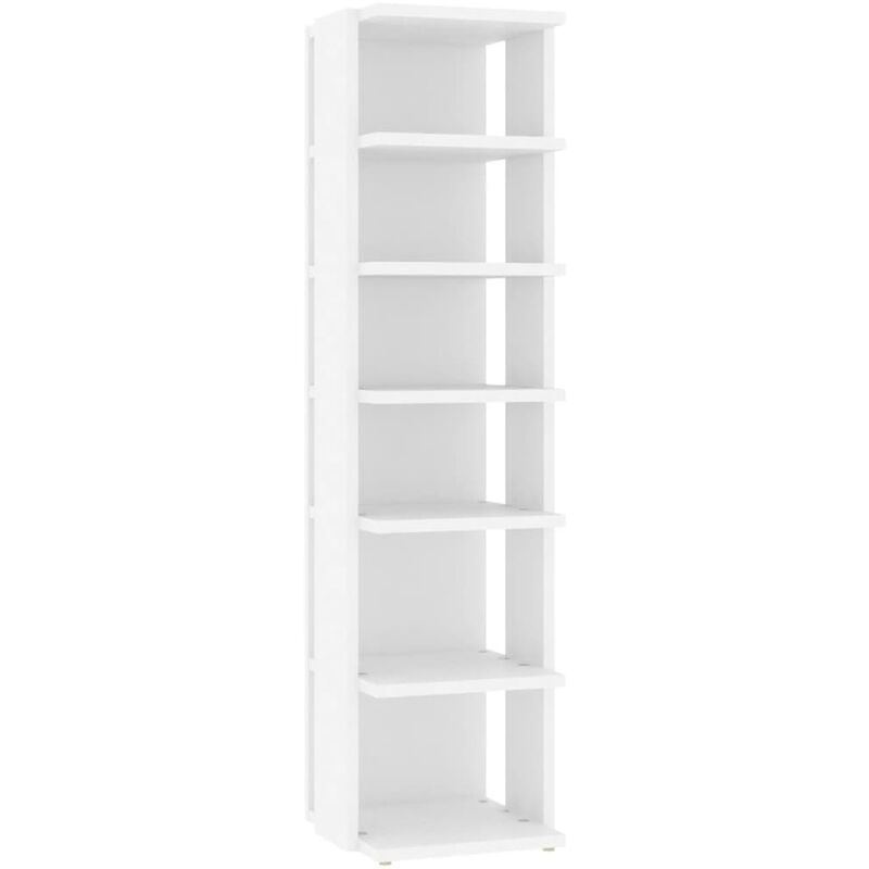 

vidaXL Mueble zapatero de aglomerado blanco 25x27x102 cm - Blanco