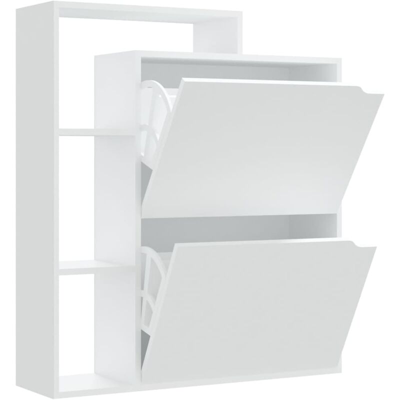 

vidaXL Mueble zapatero de aglomerado blanco 79,5x24x90,5 cm - Blanco