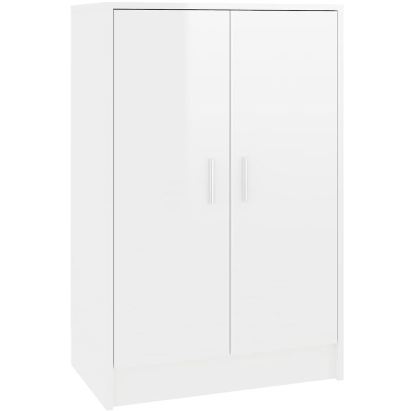 

vidaXL Mueble zapatero de aglomerado blanco brillante 60x35x92 cm - Blanco