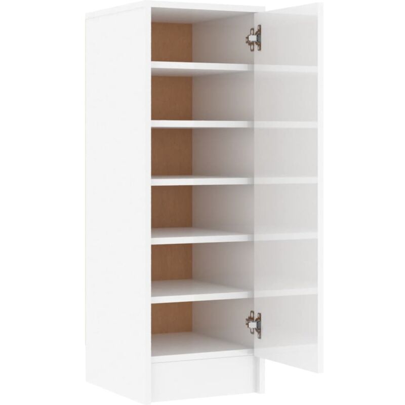 

Mueble zapatero de aglomerado blanco con brillo 32x35x92 cm - Blanco - Vidaxl