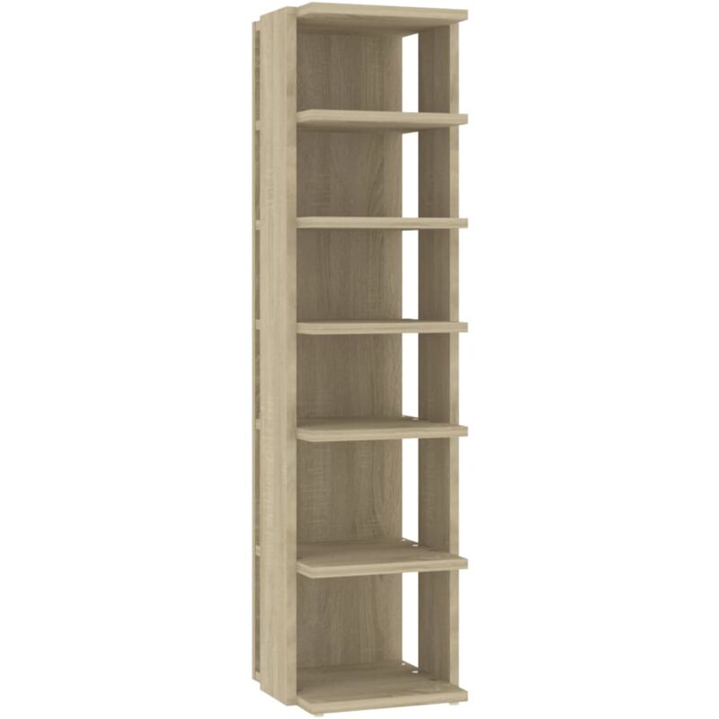 

Mueble zapatero de aglomerado color roble Sonoma 25x27x102 cm - Marrón - Vidaxl