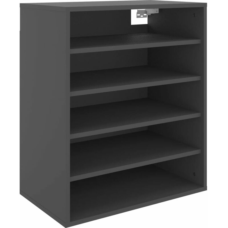 

vidaXL Mueble zapatero de aglomerado gris 60x35x70 cm - Gris