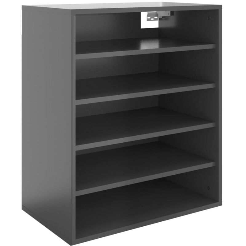 

Mueble zapatero de aglomerado gris con brillo 60x35x70 cm - Gris - Vidaxl