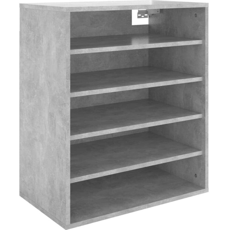 

vidaXL Mueble zapatero de aglomerado gris hormigón 60x35x70 cm - Gris