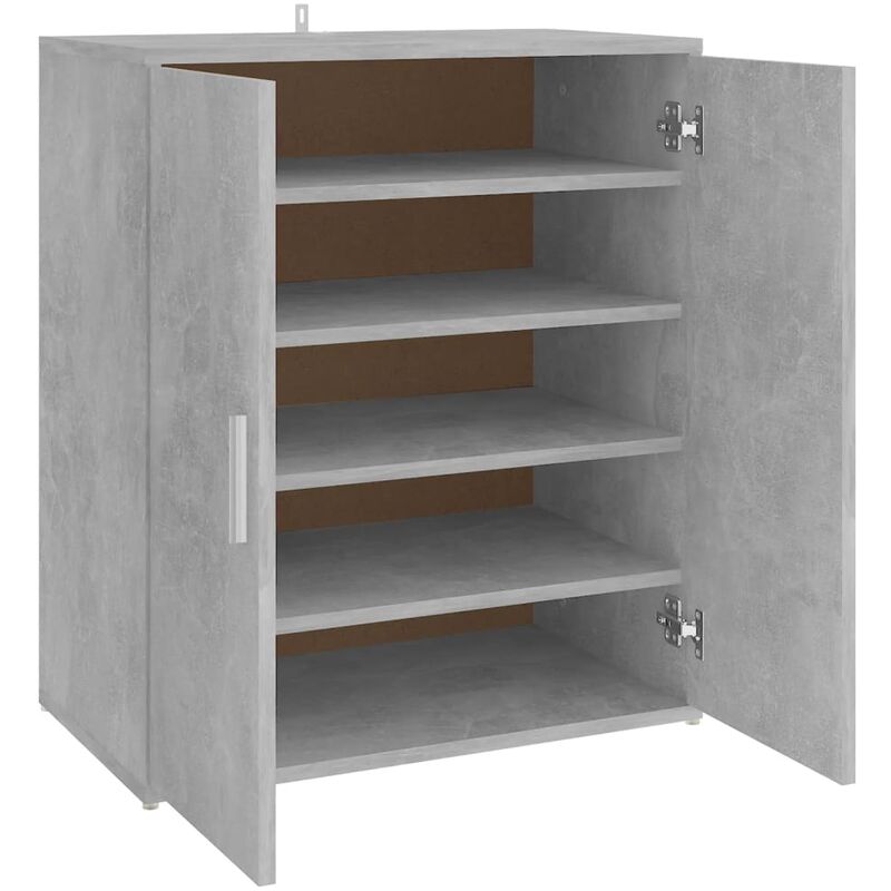 

vidaXL Mueble zapatero de aglomerado gris hormigón 60x35x70 cm - Gris