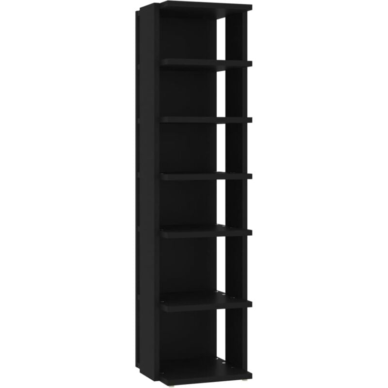 

vidaXL Mueble zapatero de aglomerado negro 25x27x102 cm - Negro
