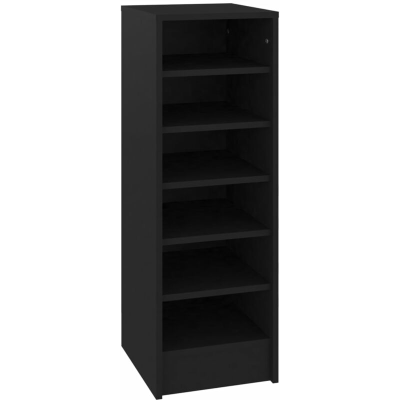 

vidaXL Mueble zapatero de aglomerado negro 31,5x35x90 cm - Negro