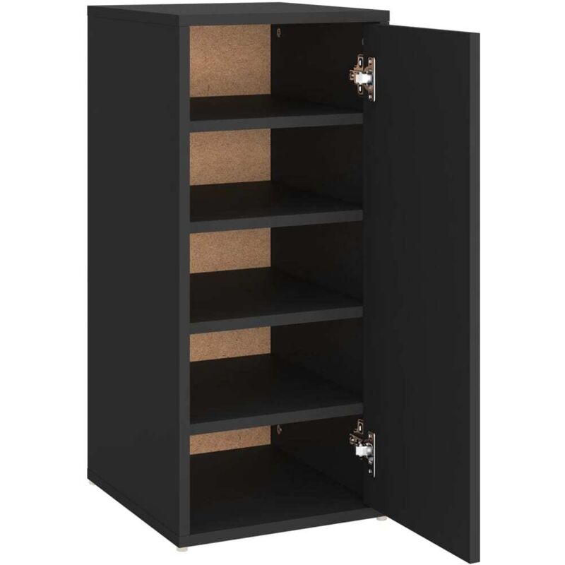 

vidaXL Mueble zapatero de aglomerado negro 32x35x70 cm - Negro
