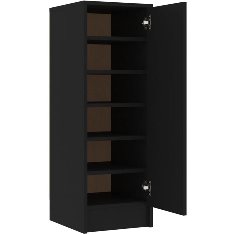 

vidaXL Mueble zapatero de aglomerado negro 32x35x92 cm - Negro