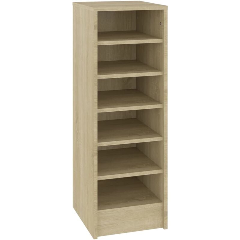 

vidaXL Mueble zapatero de aglomerado roble Sonoma 31,5x35x90 cm - Marrón