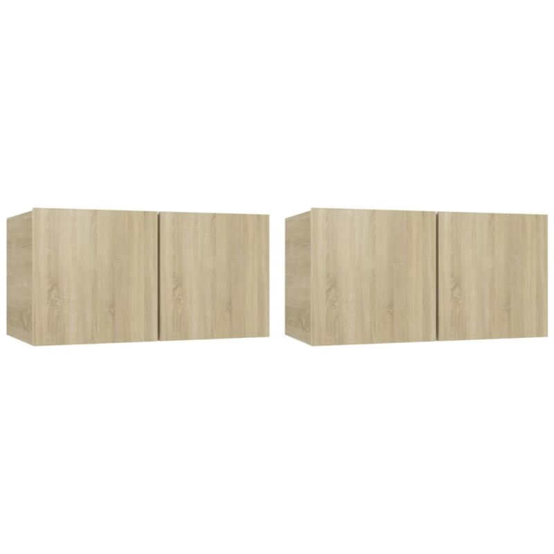 

Muebles colgantes de TV 2 uds color roble Sonoma 60x30x30 cm - Marrón - Vidaxl