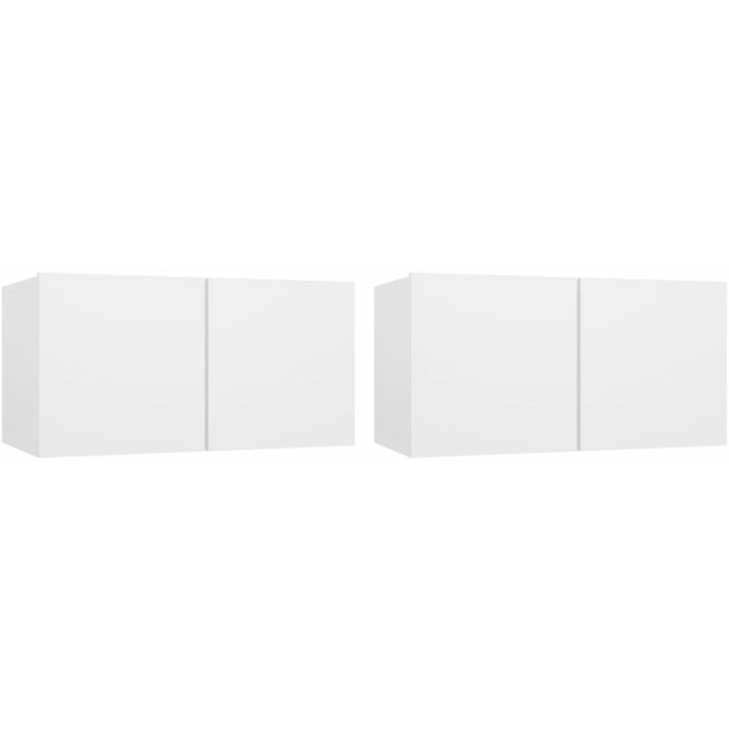 

Muebles colgantes de TV 2 unidades blanco 60x30x30 cm - Blanco - Vidaxl