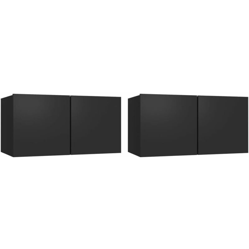 

Vidaxl - Muebles colgantes de TV 2 unidades negro 60x30x30 cm - Negro